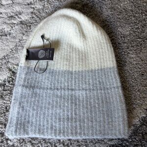 Vince Camuto Ivory Blue Cuff Beanie